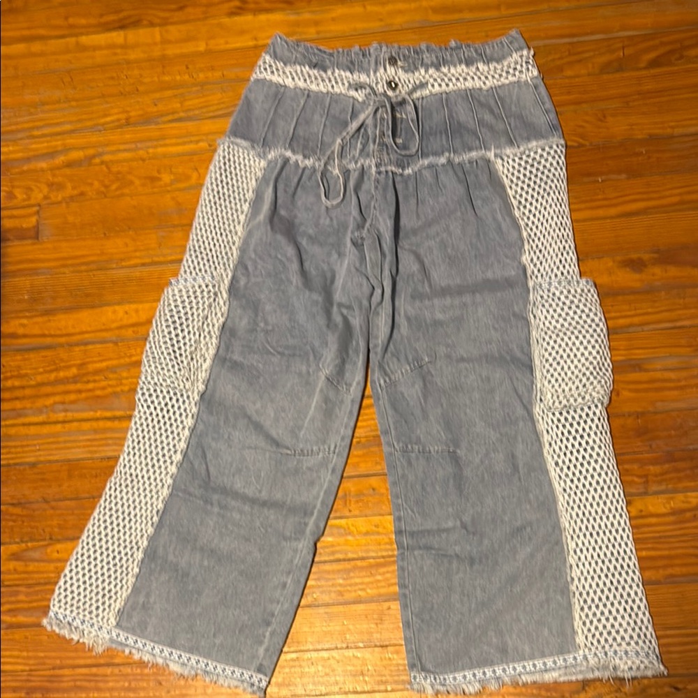 POL Patchwork Wide-Leg Pants
